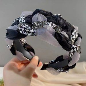 Twist braid plaid hair band